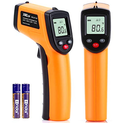Digital Infrared Thermometer Tool Gun with Adjustable Emissivity Non-Contact Laser Temperature Gun with Max/Min Measure for Kitchen Cooking Industry Automobile -58°F ~ 752°F - color: Orange