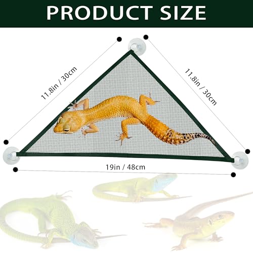 2 Pcs Bearded Dragon Lizard Hammock, Geckos Hammock, Breathable Mesh Reptile Hammock, Suitable for Large & Small Bearded Dragons Anole Geckos Lizards or Snakes（Green） - color: Green