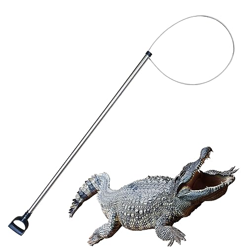 54'' Alligator Catcher Pole Extra Heavy Duty Capture Noose Stainless Steel Catching and Releasing Trap for Bulldogs Goats Wolves and Other Wildlife,2023 New Launch