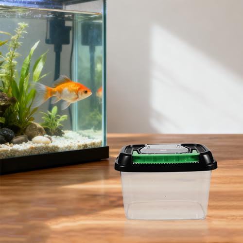 Clear Turtle Tank with Lid - Plastic Reptile Case Portable Animal Breeding Box for Tortoise Frog Spider Lizard Indoor Pet Feeding and Hatching Enclosure