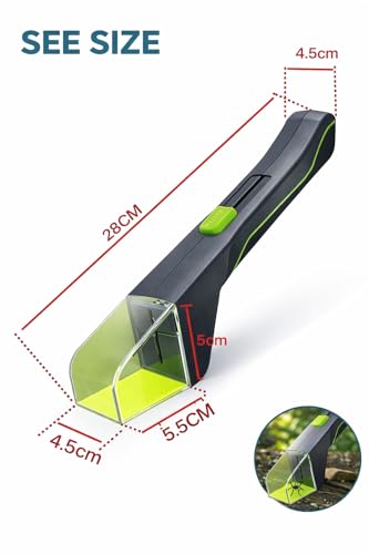 Humane Bug Catcher, Live Insect Catching Tool, Touchless Spider Catcher with Sliding Door, Safe Insect Observation Tool for Home & Garden