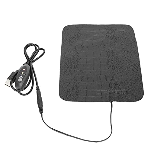 USB Reptile Heat Pad Waterproof Thermal Mat for Reptiles Pets, Under Tank Heater for Turtle Lizard, Three Level Temperature Adjustment, PU Leather - style: small /
