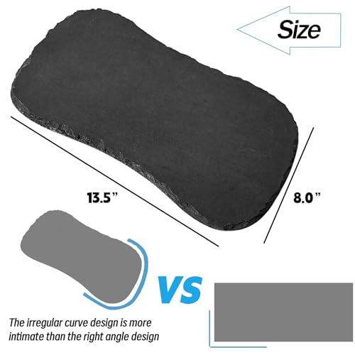 Reptile Basking Platform 13.5''x8.0'' Turtle Rock Slate Feeding Bowl Food Dish Feed Plate Tortoise Bathing Resting Slab for Lizard Gecko Bearded Dragon Chameleon Snake Frog - size: 13.5''x8.0''(1PCS)