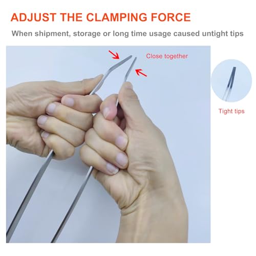 Extra Long Tweezers, Feeding Tongs, 18.9 inch Aquarium Stainless Steel Large Aquascape Tools for Fish Tank, Terrarium，Aquascaping, Reptile Snake (Curved)