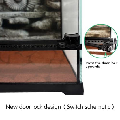 Mini Reptile Glass Terrarium Tank 8"x8"x12“ Full View with Front Opening Door and Enclosure Habitat Cage for Leopard Gecko Tarantula Young Lizard Hermit Crab Frog Insects Breeding Tank - size: 8x8x12 inch