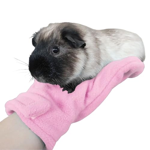 Small Animal Handling Gloves Scratch Resistant Pet Protection Mittens | Small Animal Handling Protection Glove for Bunny Sugar Glider Bird Parrot Hedgehog Squirrel Reptile Snake Lizard Grooming - color: Pink