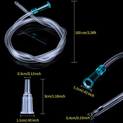 BBTO 2 Pieces Large Plastic Syringe with Tube 40 Inch Handy Plastic Tubing and Connections for Scientific Lab,Glue Dispensing,Watering,Refilling,Feeding and Measuring(500 ML) - size: 500 ML
