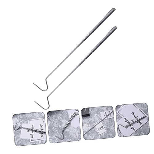 BESPORTBLE 2pcs Telescoping Snake Grabber Hooks Stainless Steel Reptile Catching Tools Comfortable Grip for Safe Handling of Snakes and Reptiles