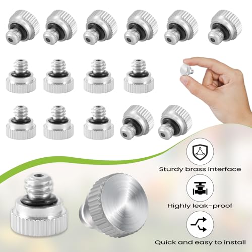 15Pcs Brass Misting Nozzle Plugs for Outdoor Spray Cooling System | Heavy Duty 10/24 UNC Mister Nozzle Plugs,End Plugs for Greenhouse Patio Misting System - size: 15 Pcs Plugs