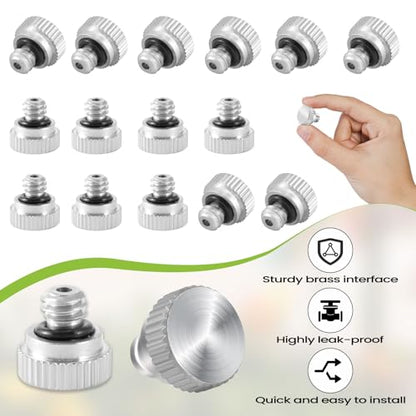 15Pcs Brass Misting Nozzle Plugs for Outdoor Spray Cooling System | Heavy Duty 10/24 UNC Mister Nozzle Plugs,End Plugs for Greenhouse Patio Misting System - size: 15 Pcs Plugs