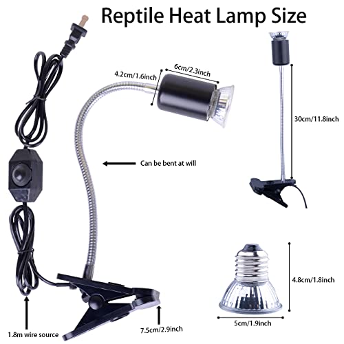 Reptile Heat Lamp,Adjustable and Timed Heat Lamps with 360° Rotatable Hos