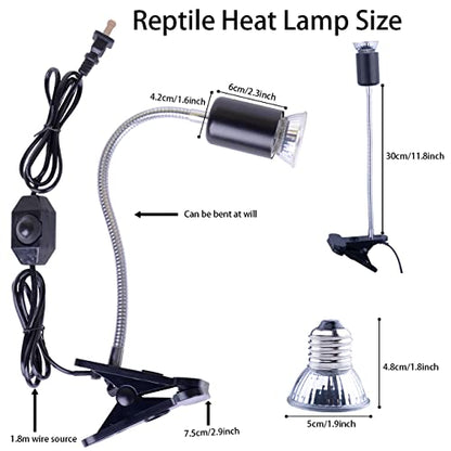 Reptile Heat Lamp,Adjustable and Timed Heat Lamps with 360° Rotatable Hos
