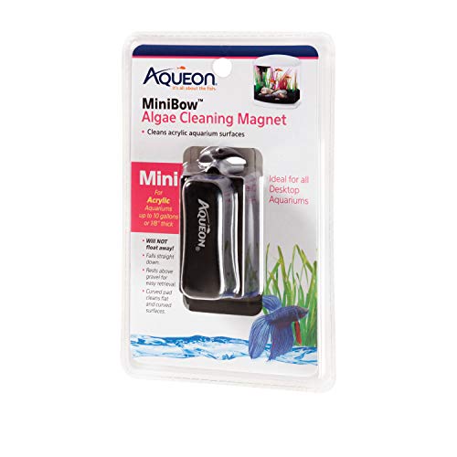 Aqueon Aquarium Algae Scraper, Fish Tank Cleaning Magnet, Mini | Magnetic aquarium glass cleaner for acrylic, curved pad cleans flat and curved surfaces - size: Mini