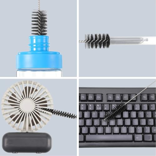 12 Pieces Aquarium Filter Brush Set Flexible Double Ended Hose Pipe Cleaning Stainless Steel Nylon Long Tube Cleaning Brush for Fish Tank Kitchen Glasses Drinking Straws Keyboard