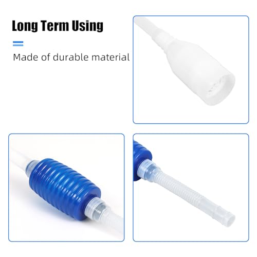 AQUANEAT Aquarium Vacuum Siphon, Hand Pump Fish Tank Water Changer, with Fish Net Algae Scraper 5 in 1 Cleaning Set