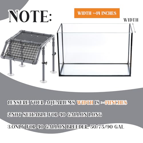13" Wider Turtle Basking Platform, Extra Large Standing Turtle Basking Platform, DIY Resting Area for Aquarium Tank, PVC Pipes and Eggcrate Suction Cups
