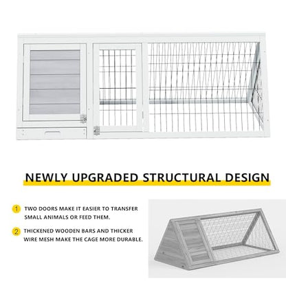 Tortoise Habitat Playpen Large Turtle Enclosure House Indoor Outdoor | Wooden Triangle Reptile Lounge, Ventilating Wire Fence, Fits Small Animals - color: White1