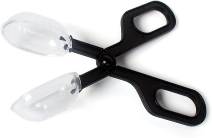 Black Reptiles Feeding Scooper Poop Cleaning Clamp Spoon-shaped Tips Feeder Tweezers Aquarium Tank and Terrarium Cleaning Tool,For Snakes Lizard Tarantulas Reptile Supplies Reptiles and Amphibians