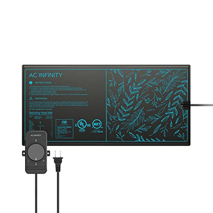 AC Infinity SUNCORE S3, Waterproof Seedling Mat with Heat Controller 10" x 20.75", UL & MET Certified Heating Pad, for Indoor Gardening, Hydroponics, Germination, Cloning | 10" x 20.75", UL & MET Certified Heating Pad, for Indoor Gardening, Hydroponics, G