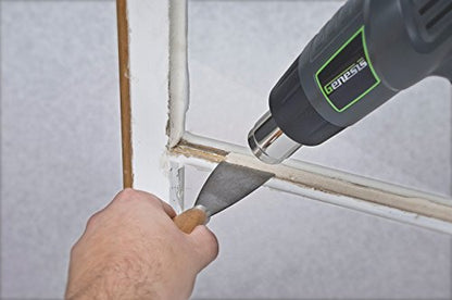 Genesis GHG1500A Dual Temperature Heat Gun Kit With Fast Heat High And Low Settings 572F/1000F, Air Reduction Nozzle, Reflector Nozzle, And Two Deflector Nozzles with 2 Year Warranty | 572F or 1000F, For Shrink Tubing, For Crafting, For Vinyl Wrap, 4 Acce