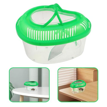 Portable Plastic Reptile Transport Container with Ventilation Holes and Secure Lid Design for Travel and Outdoor Use, Suitable for Turtles and Other Small Pets