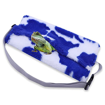 Adjustable Lizard Leather Leash Harness and Bearded Dragon Carrier Sling, Bearded Dragon Reptile Carrier, Reptile Small Pet Training Leashes and Beardie Snuggle Bag for Outdoor Travel