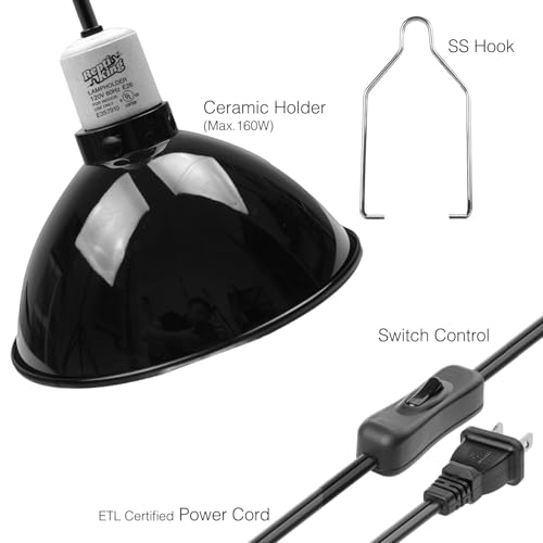 Reptile Light Fixture, 8.5'' Reptile Dome for Reptile Light/Heat Lamp/Ceramic Heat Emitter, 1-Pack 8.5 Inch Standard Light Dome - size: 8.5'' Standard Dome