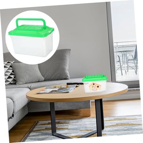 NUOBESTY 2pcs Portable Pet Container and Travel Fish Tank with Lid, Medium Plastic Turtle Terrarium and Reptile Tank Box for Small Pets and Hamsters