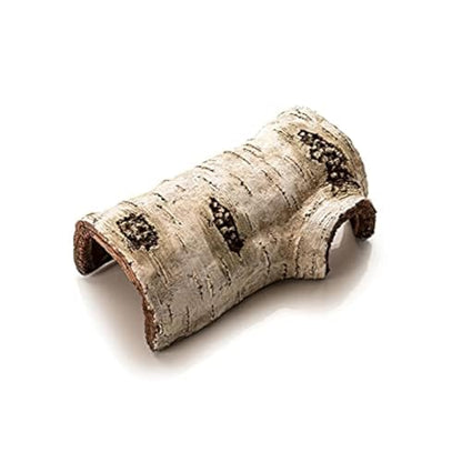 Large Artificial Birch Log Hide Reptile Shelter Basking Bark Corn Snake Gecko Sleeping Cave Wood Shape Hideout Terrarium Bush Landscaping Ornament (L) - size: L