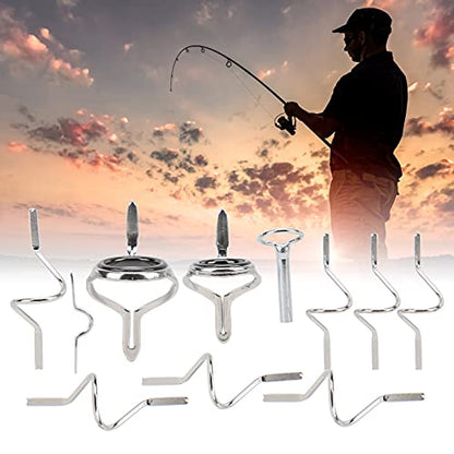 VGEBY Fly Rod Set,Fly Fishing Angling Repair Tool Stainless Steel Strong Double Buckle Ring Different Size Fishing Accessories