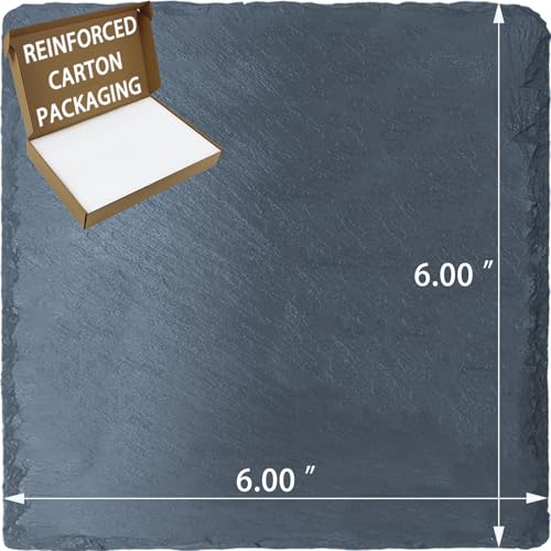 Reptile Basking Platform 6 × 6", Extra Large Reptile Slate, Basking Rock, Slate Tiles Rocks for Reptiles, Terrarium Bowls for Bearded Dragon Tortoise Turtle Ball Python Snake Lizard Gecko - size: 6 × 6 IN