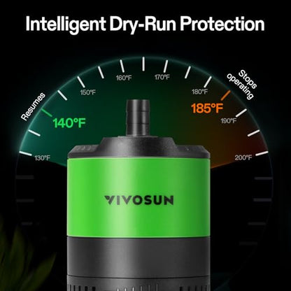 VIVOSUN 400GPH Sub Water Pump for Fish Tank, Pond, Aquarium, Hydroponics | 20W Submersible Water Pump, with Adjustable Flow, 4.9ft Tubing, Additional Ceramic Shaft, and Outlet Adapters, for Fountains - size: 5"×4"-400