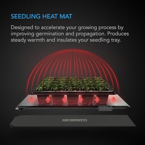 AC Infinity SUNCORE H3 Seedling Mat 25x50cm with Digital Thermostat Control | Provides Exact Temperature Levels, Waterproof Heating Pad for Indoor Gardening, Hydroponics, Germination, Cloning