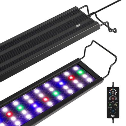 AQQA Full Spectrum Aquarium Plant Light LED Fish Tank Light IP68 Waterproof with 24/7 Natural Mode & DIY RGBW Mode, 9 Colors & 10-Level Brightness Adjustable, 6 Timer Settings for 12"-18" Tank (12W) - size: 12-18inch
