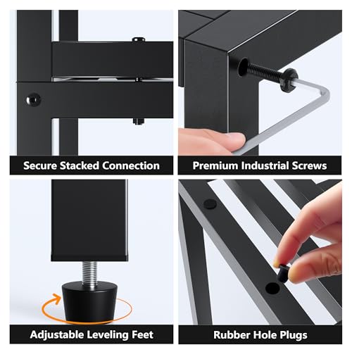 Metal Heavy Duty Plant Stand Indoor Outdoor,3 Tier Ladder Plant Stands Riser,Wrought Iron Plant Shelves for Multi Large Pots,Black Tiered Flower Display Holder for Living Room,Patio,1-Pack