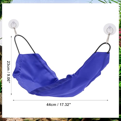 Bearded Dragon Hammock, Lizard Hammock with Suction Cups Hooks, Bearded Dragon Tank Accessories, Reptile Lounger for Geckos, Blue, 1 Set - color: Blue