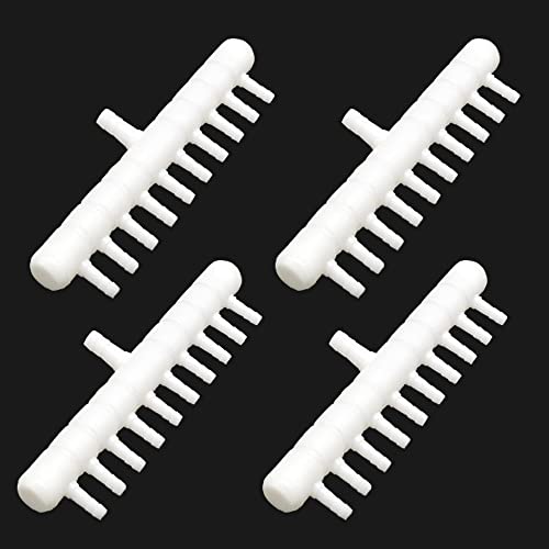 Rake-shaped hose joint air discharge diverter, Plastic Barb Hose Fitting Connector, 10-Way Outlet Air Line Pump Tubing Splitter Water Flow Divider, for Aquarium Garden Agricultural Irrigation（4Pcs）