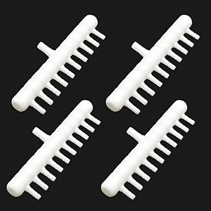 Rake-shaped hose joint air discharge diverter, Plastic Barb Hose Fitting Connector, 10-Way Outlet Air Line Pump Tubing Splitter Water Flow Divider, for Aquarium Garden Agricultural Irrigation（4Pcs）