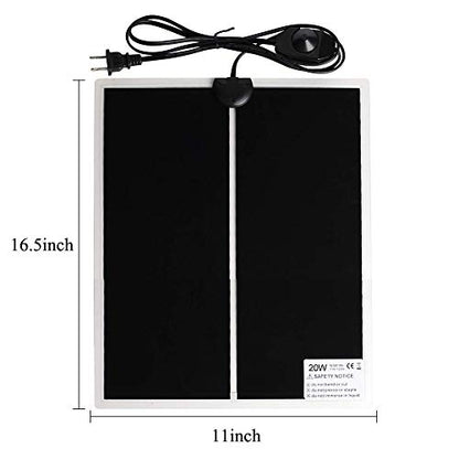 KABASI Reptile Heating Pad with Temperature Control, 20W 16.5x11inch | Under Tank Terrarium Waterproof Reptile Heat Mat, Adjustable Reptile Heat Mat for Turtle, Tortoise, Snakes, Lizard, Gecko - color: 20W-16.5x11 in