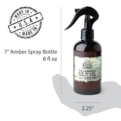 Cute Farms Tillandsia Air Plant Fertilizer | Gentle Weekly Use Formula Plant Food | Formulated Nutrients for Air Plants (8 oz. Spray Bottle) - size: 8 oz