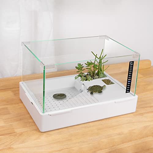 BETAZOOER Small GlassTurtle Tank Water Filter Reptile 15.7"×11.8"×10" - size: Small(Glass)