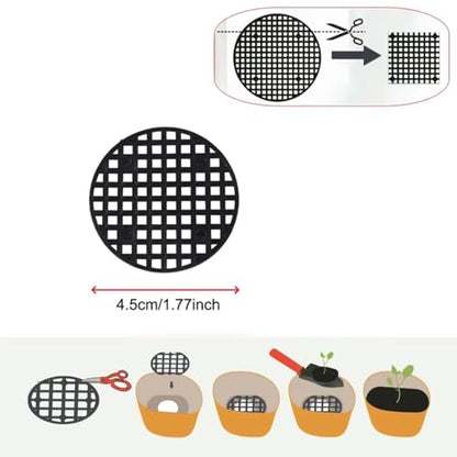 200 Pack Plant Pots Hole Mesh Pad Plastic Flower Pots Drainage Hole Cover Screen Filter for Flower Planters Boxes Ceramic Succulent Planter Terracotta Clay Pot Bonsai Outlet Training Pot