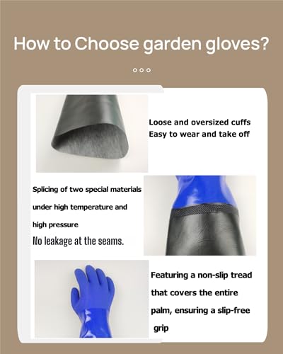 LIICHAAO Cleaning Poison ivy gloves,Long waterproof gloves,Aquarium pool,Long elbow Resistant Abrasion