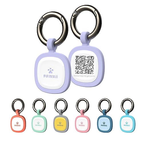 Pawaii Dog ID Tag, Silent Silicone QR Code Tag, Scan Alerts, No App, 1 Pack | Updatable online profile, emergency contacts, no subscription, lost pet recovery, collar friendly, lightweight wear - color: Purple