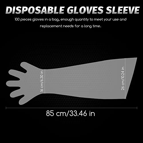300/100 Pcs Veterinary Dressing Gutting Gloves 1.6 Mil Thickness Long Shoulder Length Disposable Gloves Hunting Field Gloves