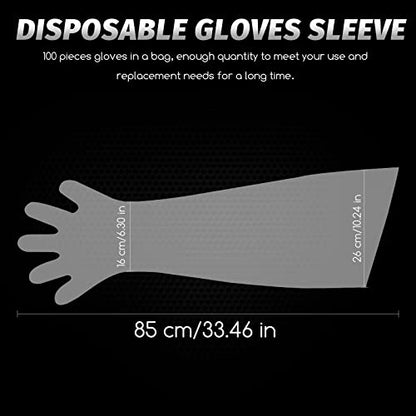 300/100 Pcs Veterinary Dressing Gutting Gloves 1.6 Mil Thickness Long Shoulder Length Disposable Gloves Hunting Field Gloves