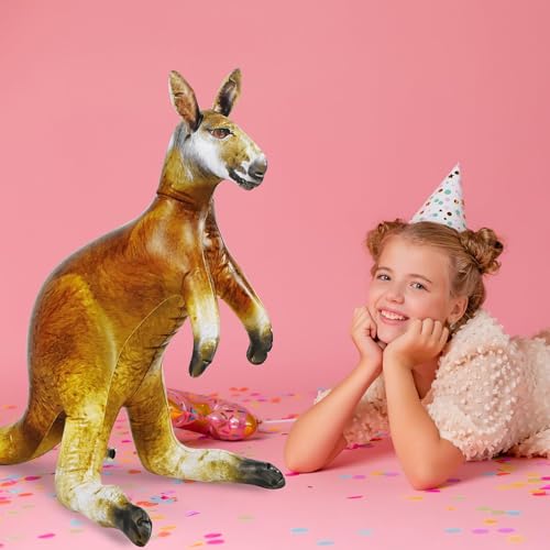 Jet Creations Kangaroo Inflatable 40"L x 30"H – Aussie Joey Blow Up Animal Toy for Kids Ages 3+; Safari & Birthday Party, Holiday, Fall & Halloween Decor, Yard Display, VBS, Photo Prop, 1 PC - color: Kangaroo: Yellow/Tan