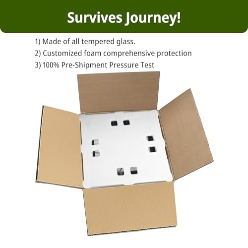 11 Gallon Tall Reptile Glass Tank 12"x12"x18" with Drainage Hole - Pre-Assembled Vertical Reptile Cage Enclosure for Arboreal Geckos,Chameleon,Lizard,Tree Frog and Snake