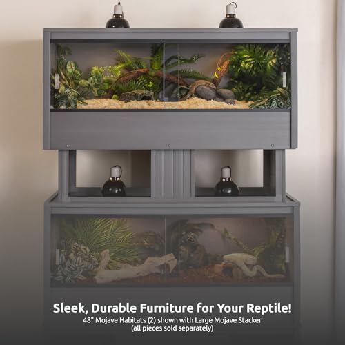 New Age Pet ECOFLEX Large Grey Mojave Stacker for Reptile Habitats | 10 Year Limited Manufacturer's Warranty | Stackable Design, Accommodates Lighting Set-Up - color: Grey, size: Large