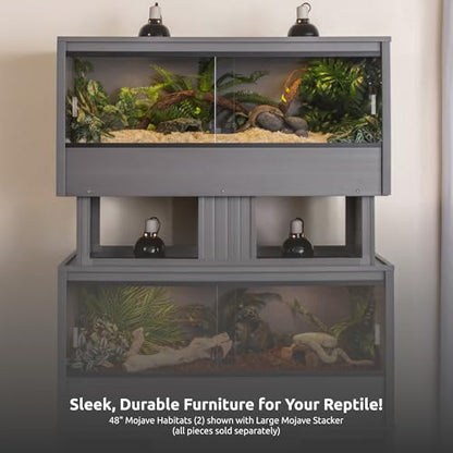 New Age Pet ECOFLEX Large Grey Mojave Stacker for Reptile Habitats | 10 Year Limited Manufacturer's Warranty | Stackable Design, Accommodates Lighting Set-Up - color: Grey, size: Large